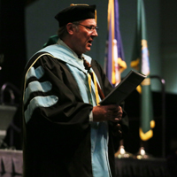 Professor John Charles at W&M's recent Charter Day ceremony